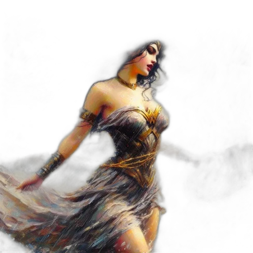 dress, jewelry, sword, fantasy art transparent PNG cut-out