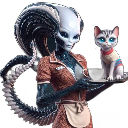 robot, staff, creature, concept art transparent PNG cut-out