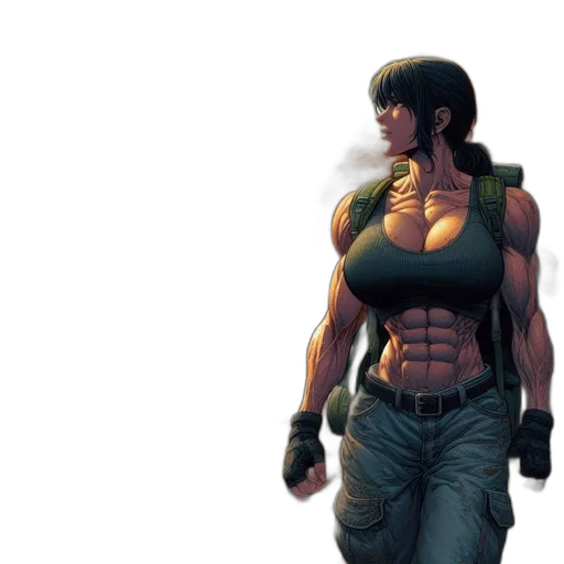 comic book art, concept art, cyberpunk, 3d render transparent PNG cut-out