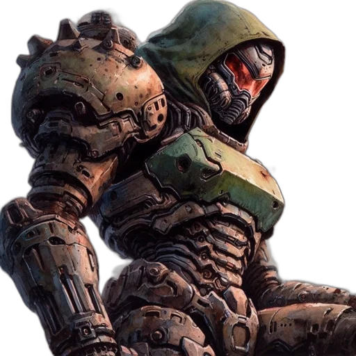 robot, face, weapon, creature transparent PNG cut-out