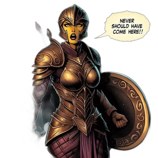 comic book art, concept art, female, warrior transparent PNG cut-out
