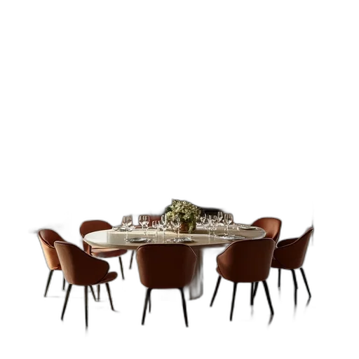 furniture, food, 3d render, earth tones transparent PNG cut-out