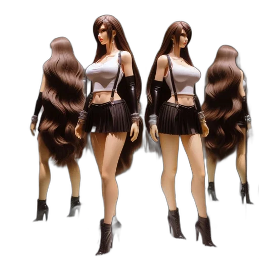 hair, concept art, 3d render, two transparent PNG cut-out