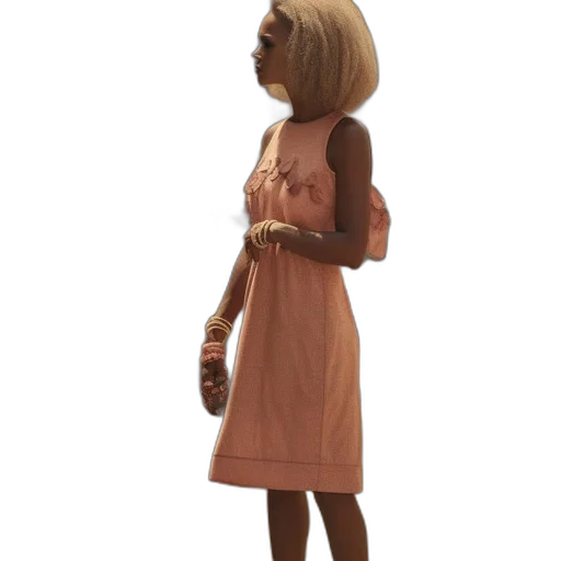 dress, staff, jewelry, 3d render transparent PNG cut-out