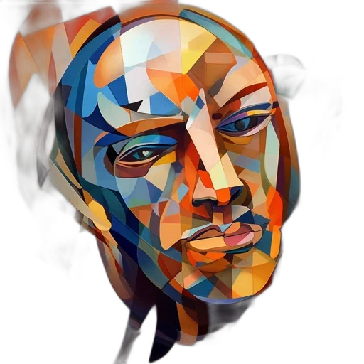 face, mask, photorealistic, pixel art transparent PNG cut-out