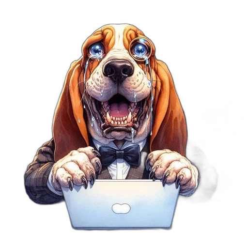 animal, animated, basset, hound transparent PNG cut-out