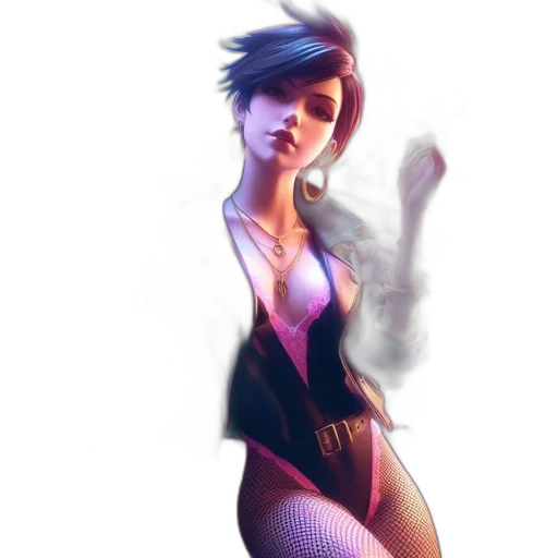 dress, concept art, cyberpunk, fantasy art transparent PNG cut-out