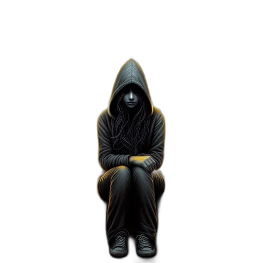 jacket, mask, staff, creature transparent PNG cut-out