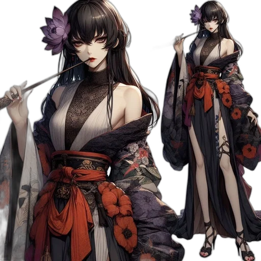 dress, staff, concept art, fantasy art transparent PNG cut-out