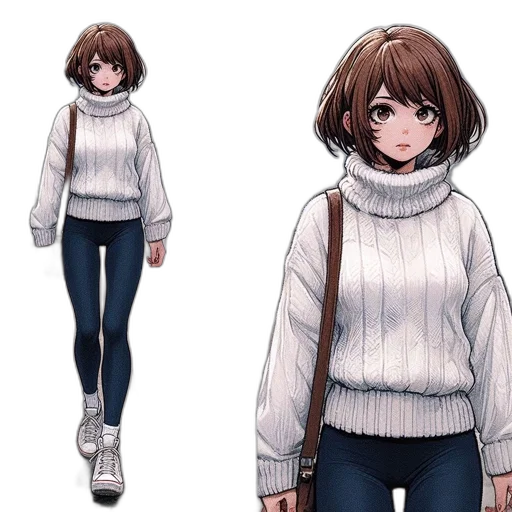 jacket, creature, staff, concept art transparent PNG cut-out