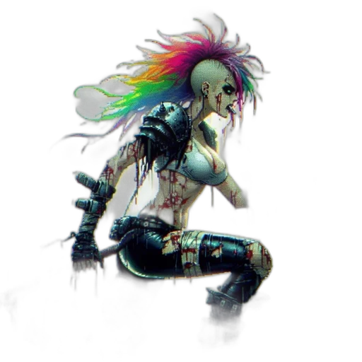 robot, weapon, creature, hair transparent PNG cut-out