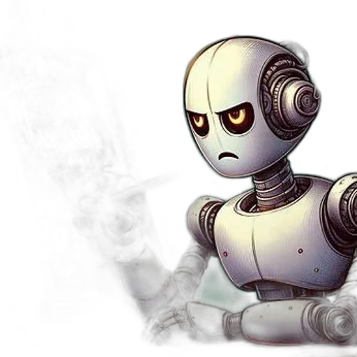 robot, concept art, comic book art, pixel art transparent PNG cut-out
