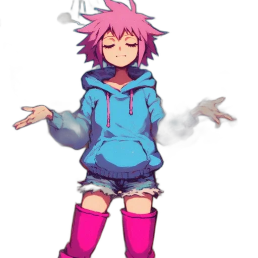 jacket, dress, creature, staff transparent PNG cut-out