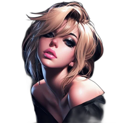 face, jacket, hair, photorealistic transparent PNG cut-out