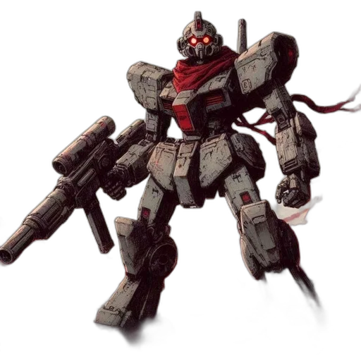 robot, weapon, concept art, 3d render transparent PNG cut-out