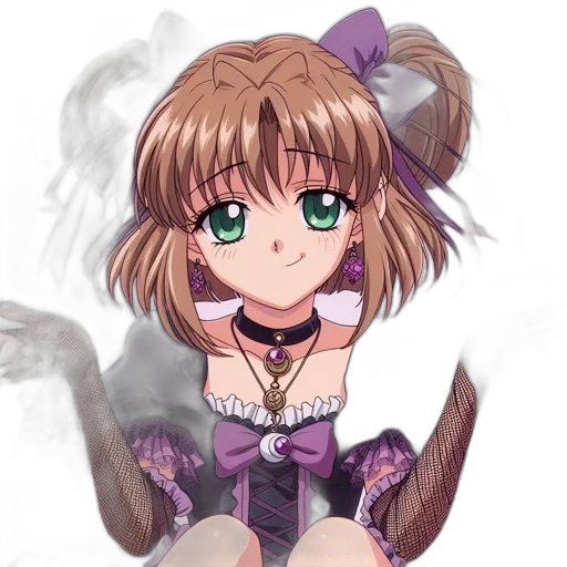 staff, weapon, hair, dress transparent PNG cut-out