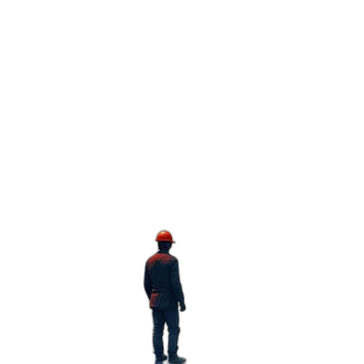 hat, jacket, robot, staff transparent PNG cut-out