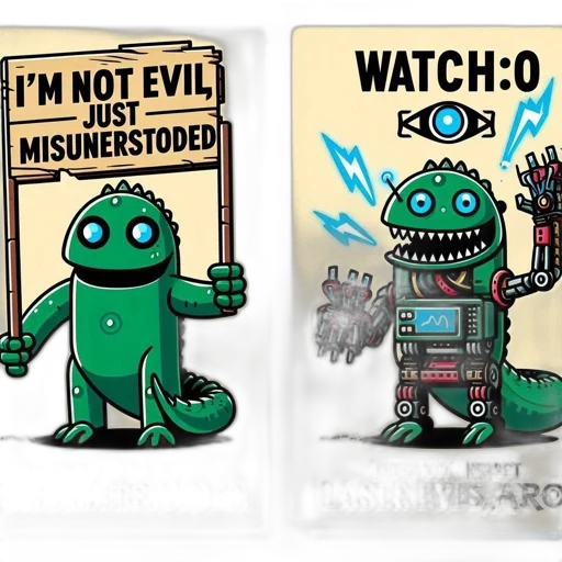 robot, concept art, comic book art, two transparent PNG cut-out