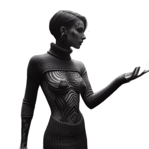 dress, jewelry, robot, concept art transparent PNG cut-out