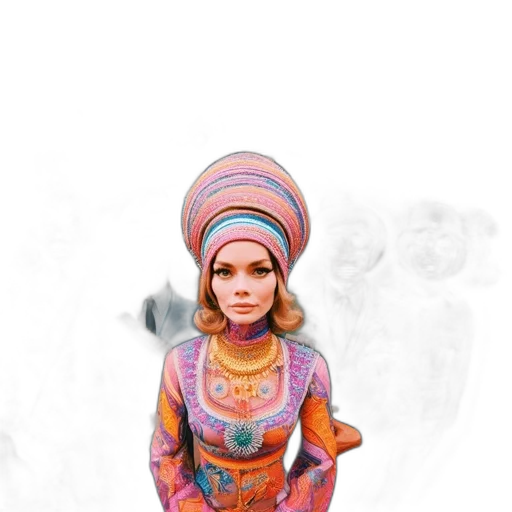 dress, jewelry, staff, face transparent PNG cut-out