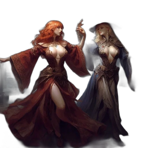 dress, concept art, fantasy art, comic book art transparent PNG cut-out