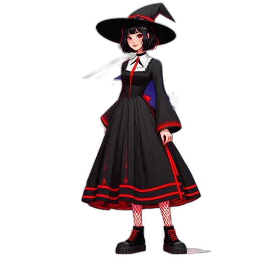 dress, staff, hat, concept art transparent PNG cut-out