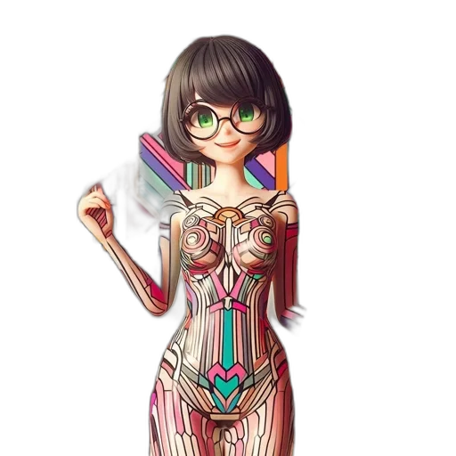 dress, robot, staff, jewelry transparent PNG cut-out
