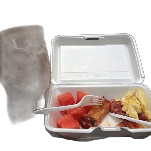 food, white, styrofoam, container transparent PNG cut-out