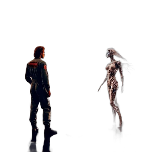 robot, creature, staff, concept art transparent PNG cut-out