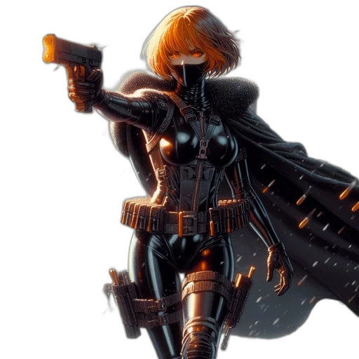 weapon, concept art, cyberpunk, comic book art transparent PNG cut-out