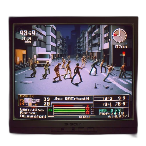 cyberpunk, city street, vintage, sony transparent PNG cut-out