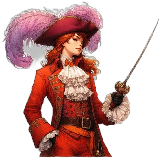 staff, hat, jacket, weapon transparent PNG cut-out