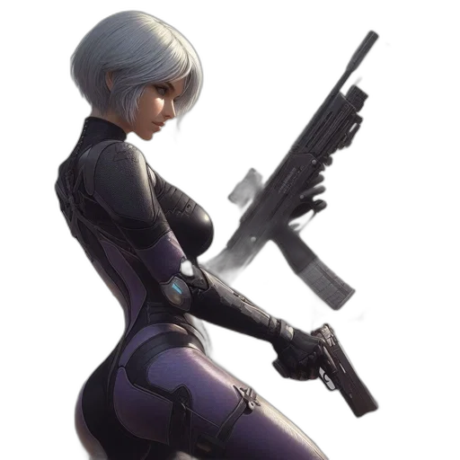 weapon, robot, staff, jacket transparent PNG cut-out