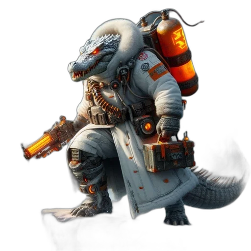 dragon, staff, weapon, robot transparent PNG cut-out