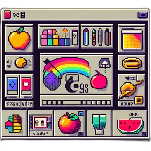 food, weapon, robot, pixel art transparent PNG cut-out