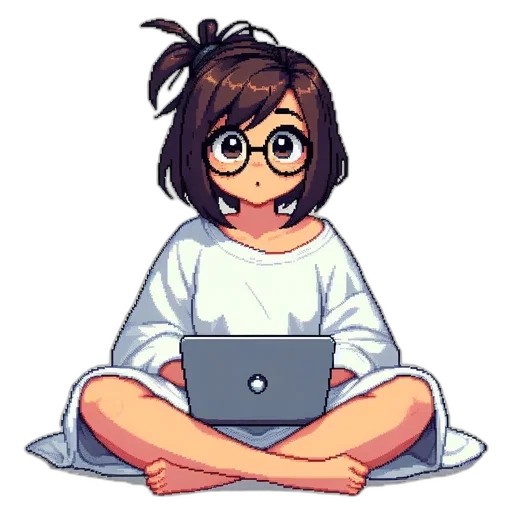 staff, face, pixel art, anime transparent PNG cut-out