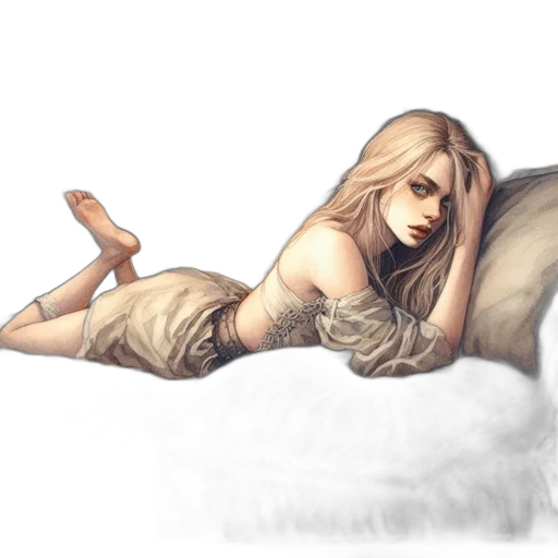 dragon, hair, dress, creature transparent PNG cut-out