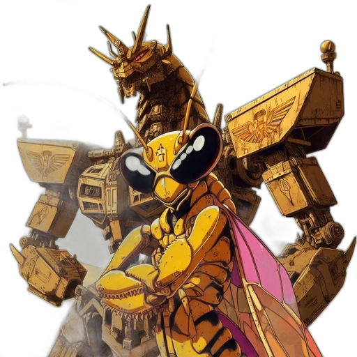 robot, dragon, crown, weapon transparent PNG cut-out