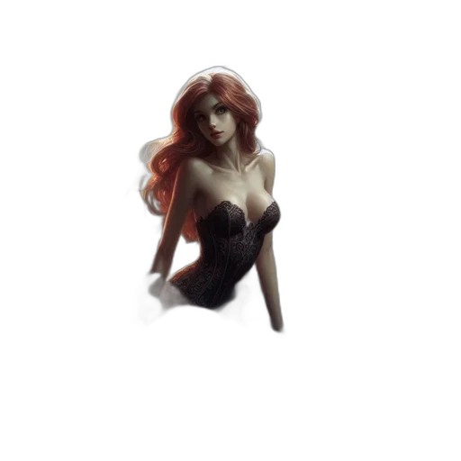 dress, hair, creature, robot transparent PNG cut-out