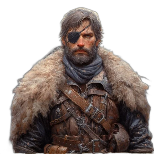 sword, jacket, face, weapon transparent PNG cut-out