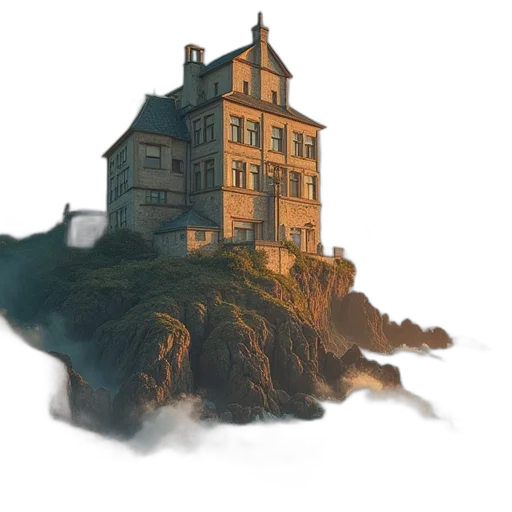 building, concept art, photorealistic, 3d render transparent PNG cut-out