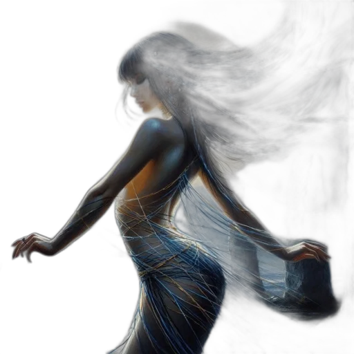 dress, hair, dragon, creature transparent PNG cut-out