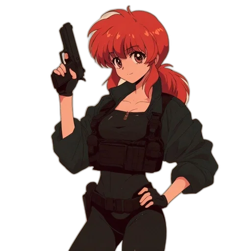 weapon, jacket, staff, anime transparent PNG cut-out