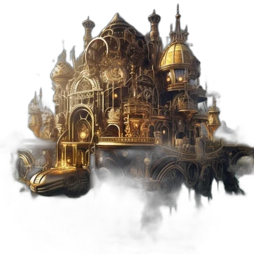 building, concept art, fantasy art, 3d render transparent PNG cut-out