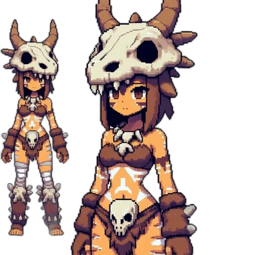 creature, mask, animal, pixel art transparent PNG cut-out