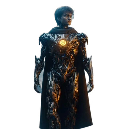 robot, dress, jacket, staff transparent PNG cut-out