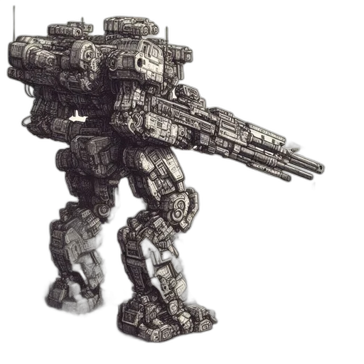 robot, weapon, concept art, pixel art transparent PNG cut-out