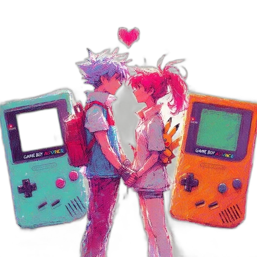 vaporwave, pixel art, watercolor, anime transparent PNG cut-out