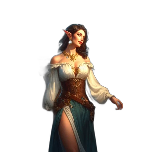dress, staff, jewelry, crown transparent PNG cut-out