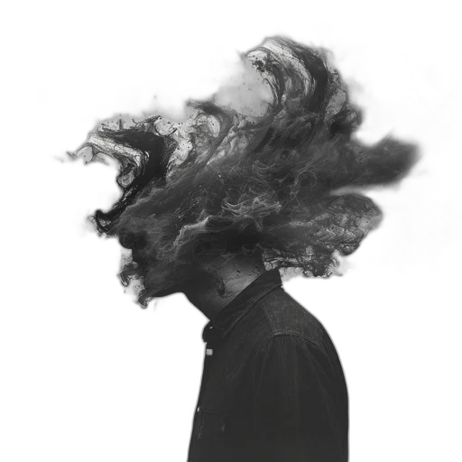 hair, mask, face, jacket transparent PNG cut-out